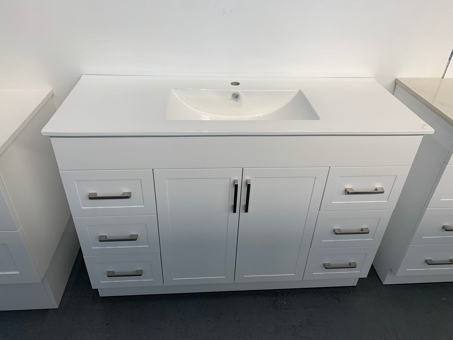 Matte White 2 Pac Shaker Bathroom Vanity Freestanding Cooper