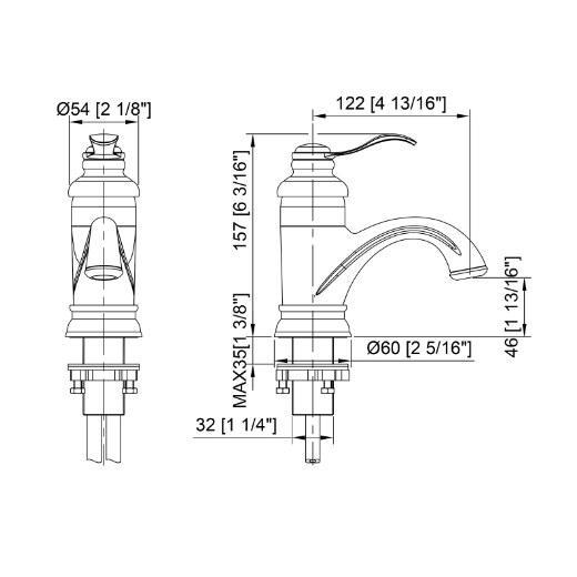 CLOSING DOWN SALE Basin Classic Faucet 81H04 - Brass Single Handle