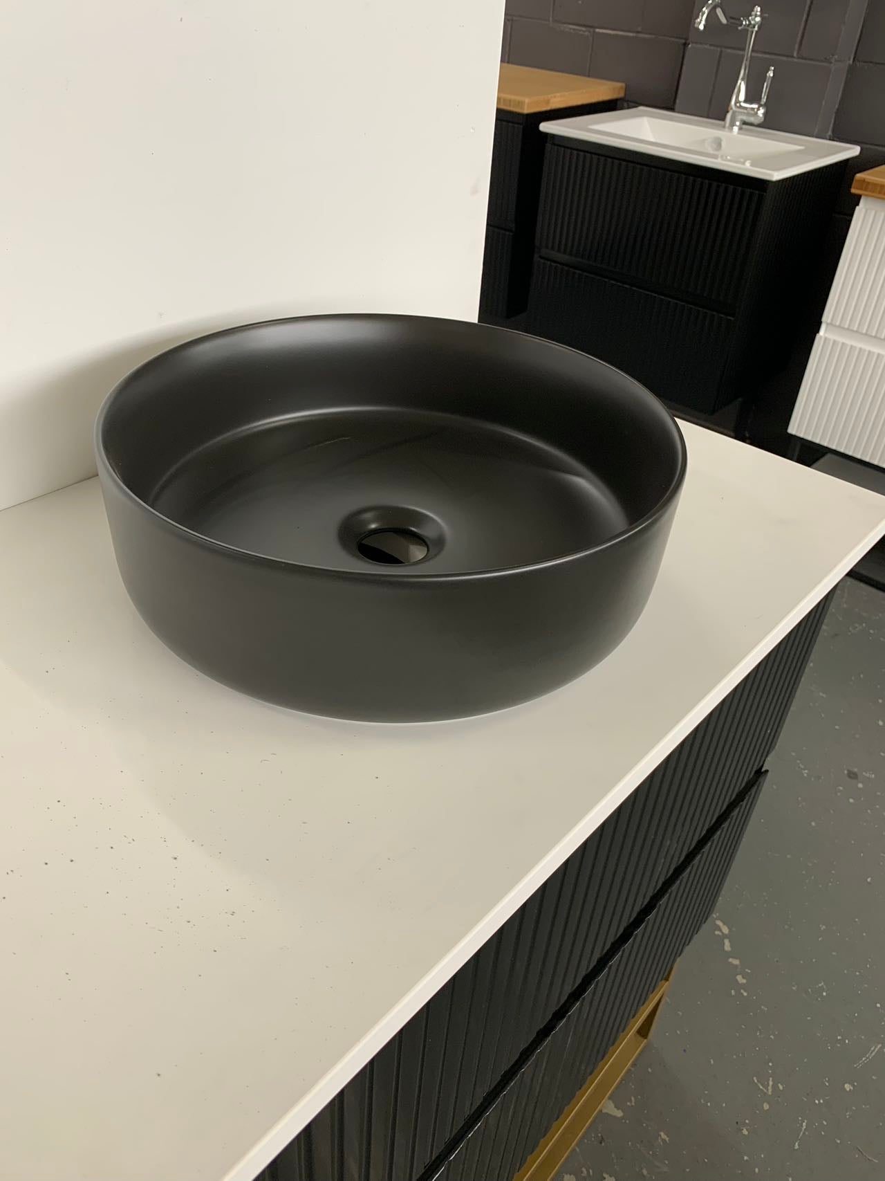 Above Counter Bathroom Vanity Basin Black Round A Grade Quality