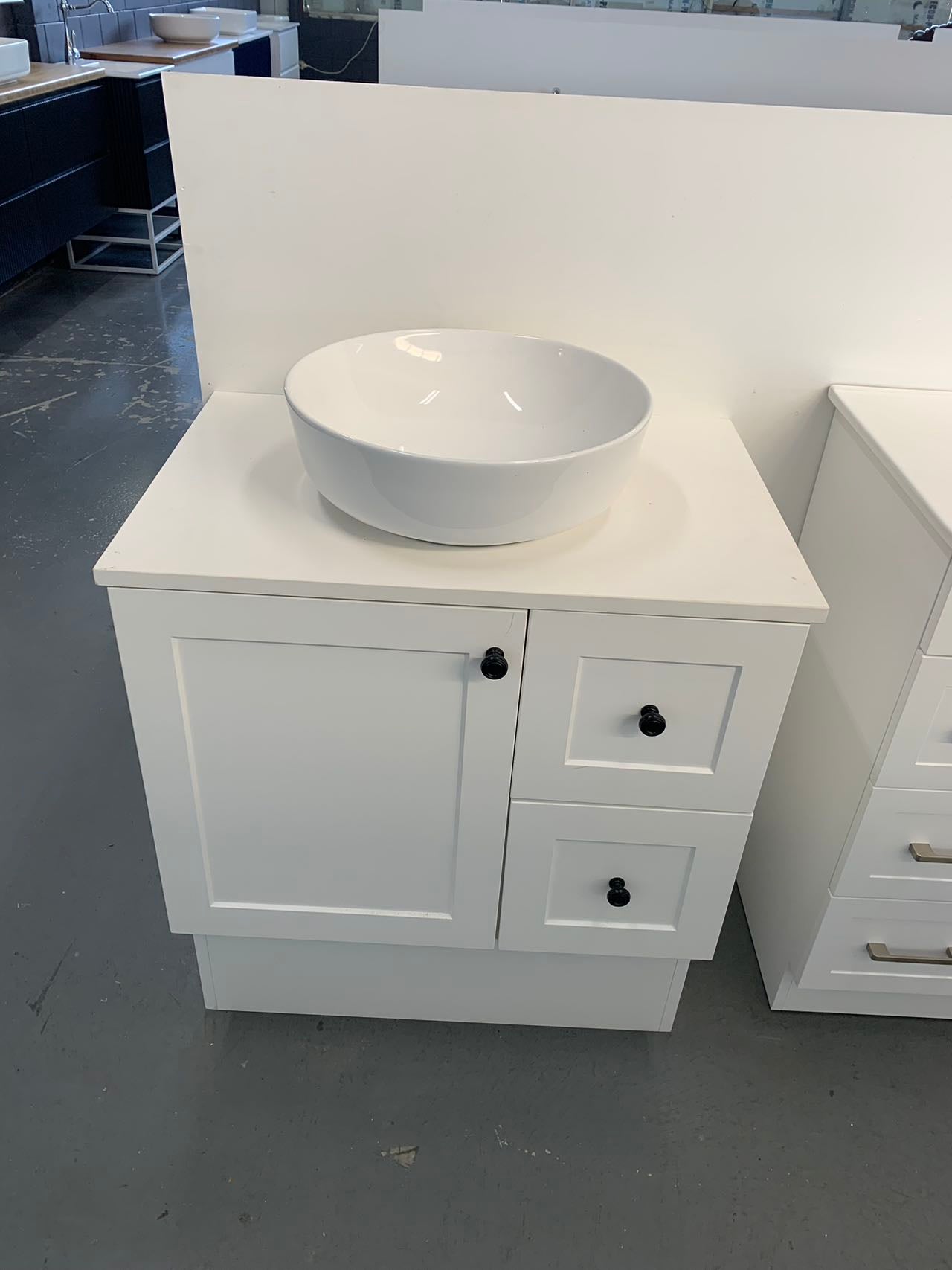 Matte White 2 Pac Shaker Bathroom Vanity Freestanding Cooper