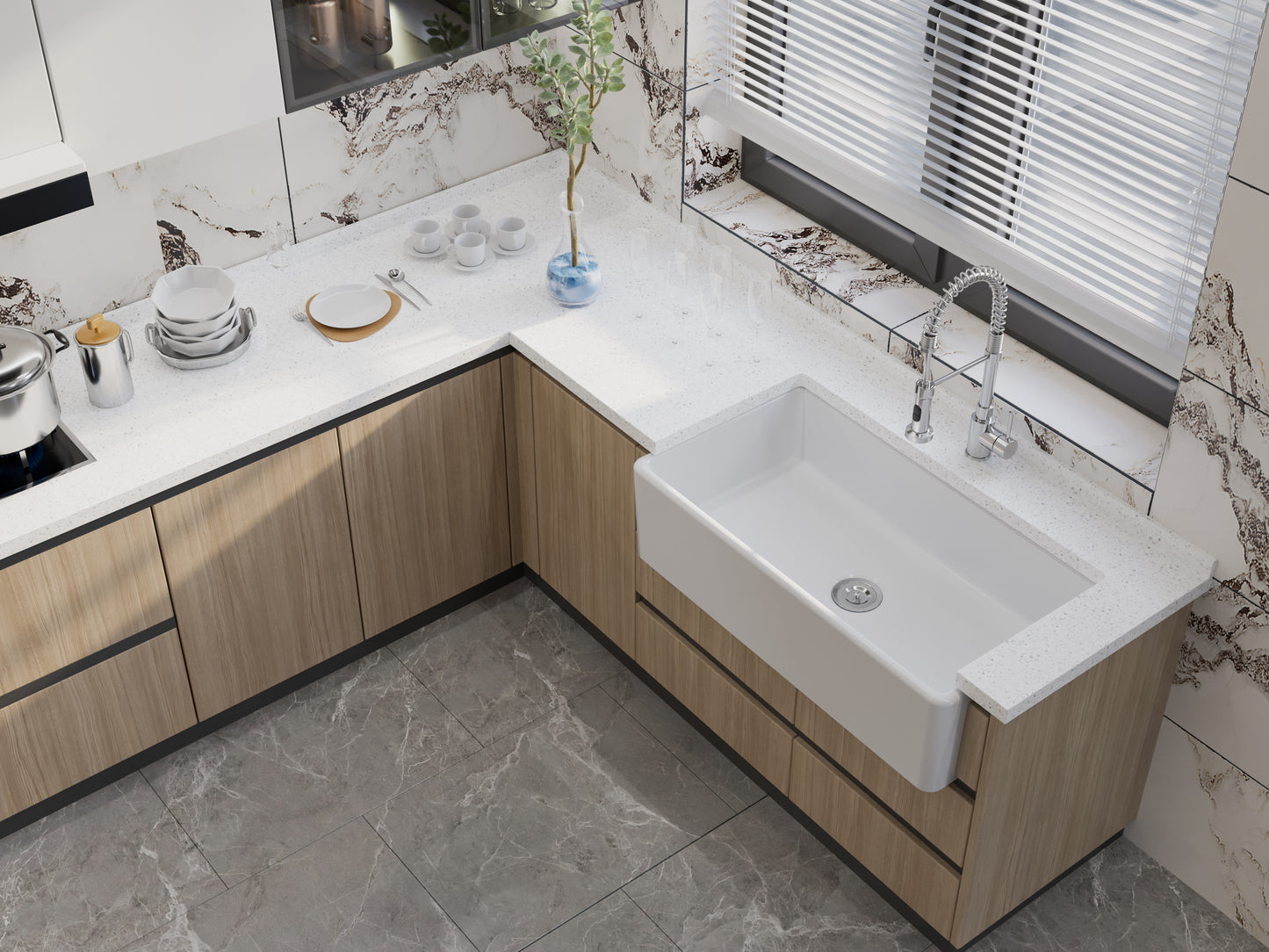 Farmhouse Sink White KS-03
