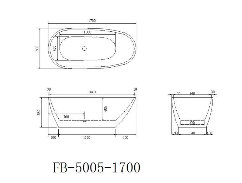 Bath tub Free Standing Black & White