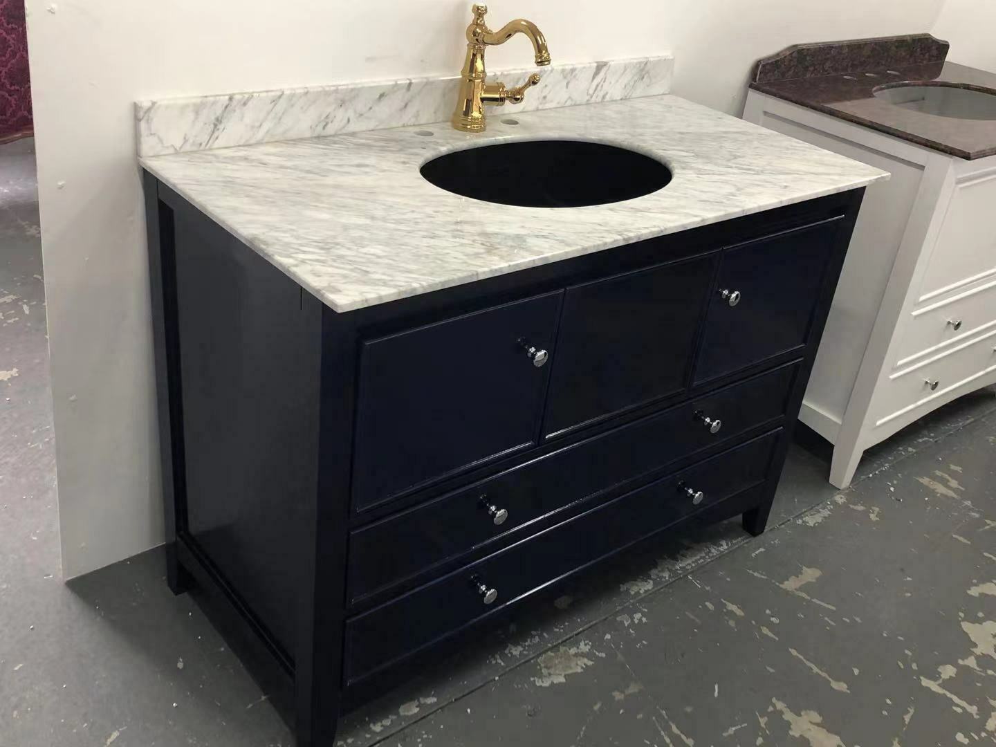 Hampton Style Bathroom Vanity Oliver Black, White, Navy Blue