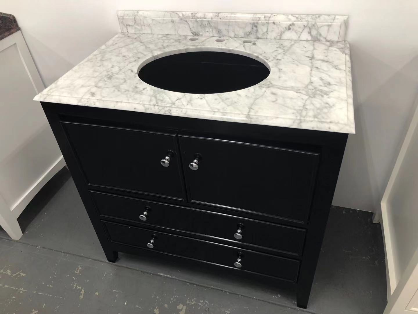 Hampton Style Bathroom Vanity Oliver Black, White, Navy Blue