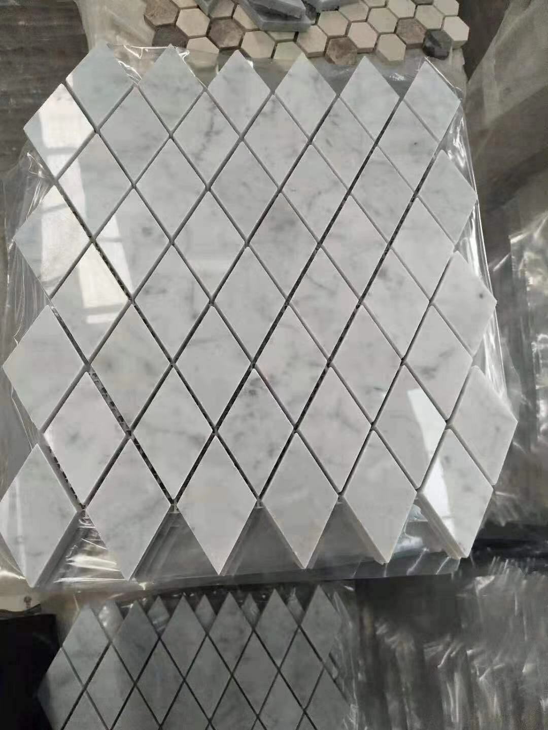 Carrara Marble White Diamond Tile Mosaic