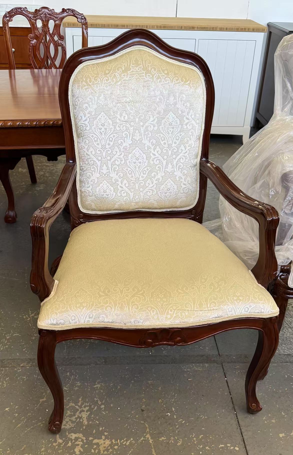 Solid Mahogany French Provincial Furniture Arm Chair