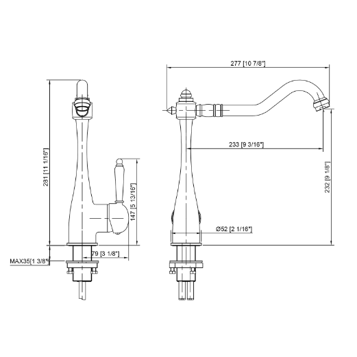 CLOSING DOWN SALE Basin Classic Faucet 81H27 - Brass Single Handle