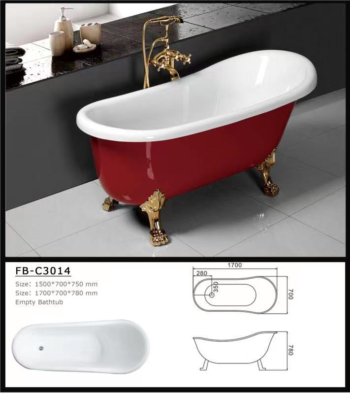 Free Standing Clow Feet Bathtub