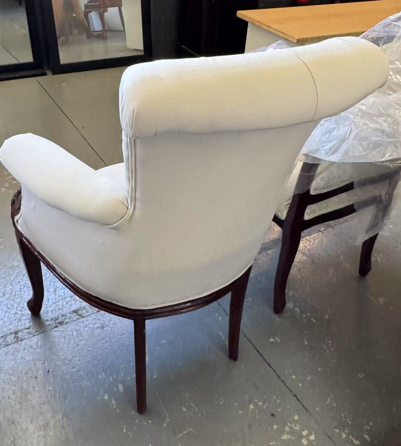 Solid Mahogany French Provincial Furniture Arm Chair White
