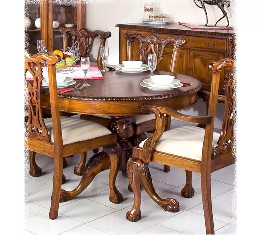 Solid Mahogany French Furniture Chandler Stuart Chippendale Dining Set