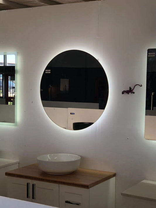 LED Bathroom Mirror Clock Temperature Anti-Fog Touch Sensor