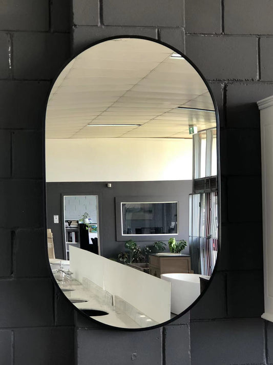 Oval Aluminum Frame Mirrors Florence Gold & Black