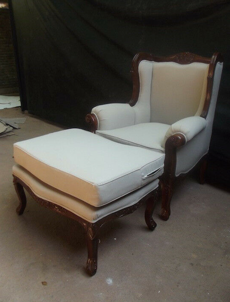Mahogany French Provincial Furniture Harry Louis Arm Chair And Ottoman