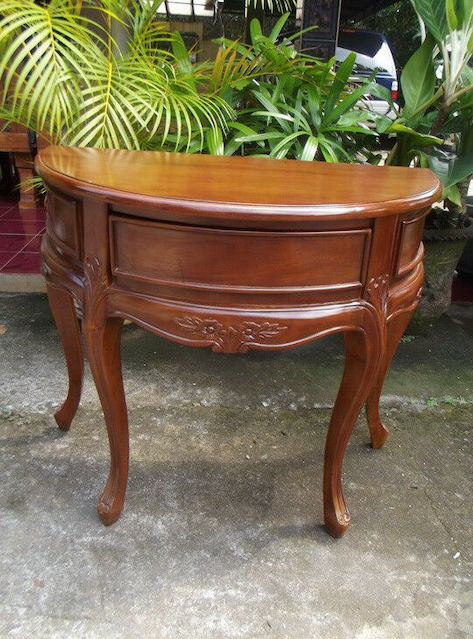 Solid Mahogany French Provincial Furniture Console Table