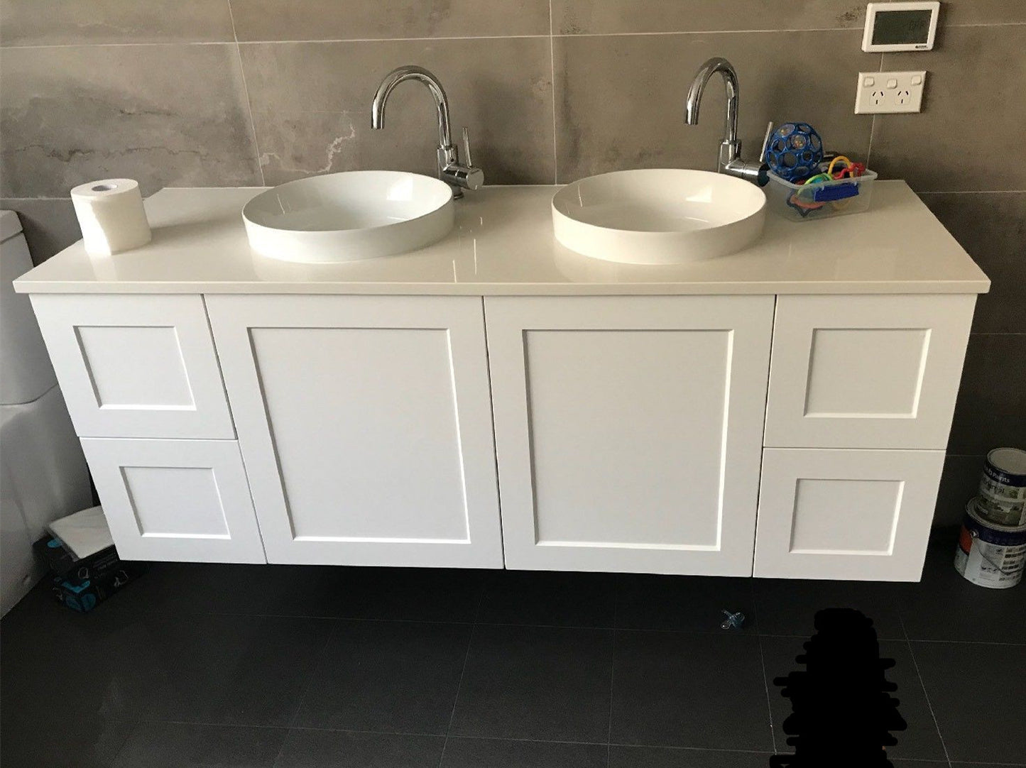 hampton shaker style bathroom vanity cooper matte white shaker