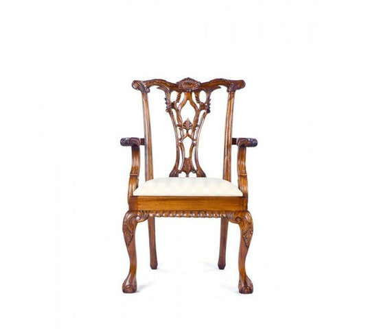 Mahogany French Furniture Chandler Chippendale Shell Back Arm Chair