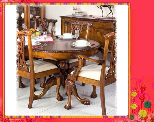 Solid Mahogany French Furniture Chandler Stuart Chippendale Dining Set